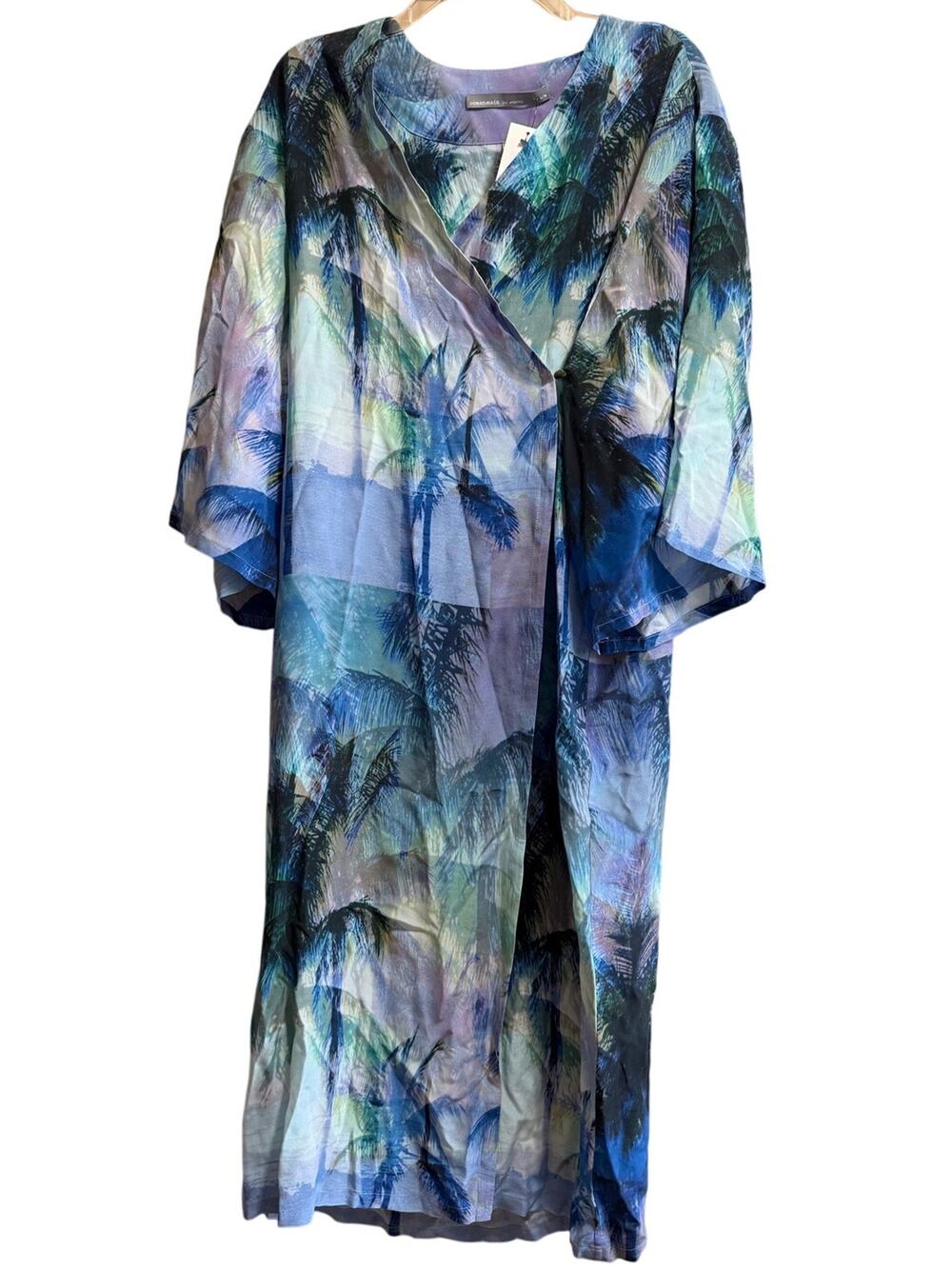 Ocean & Main Los Angeles Blue & Purple Small Oversized Beach Wrap Dress